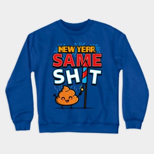 New Year 2024 Funny Cute Kawaii Poop Original Cartoon Meme Crewneck Sweatshirt